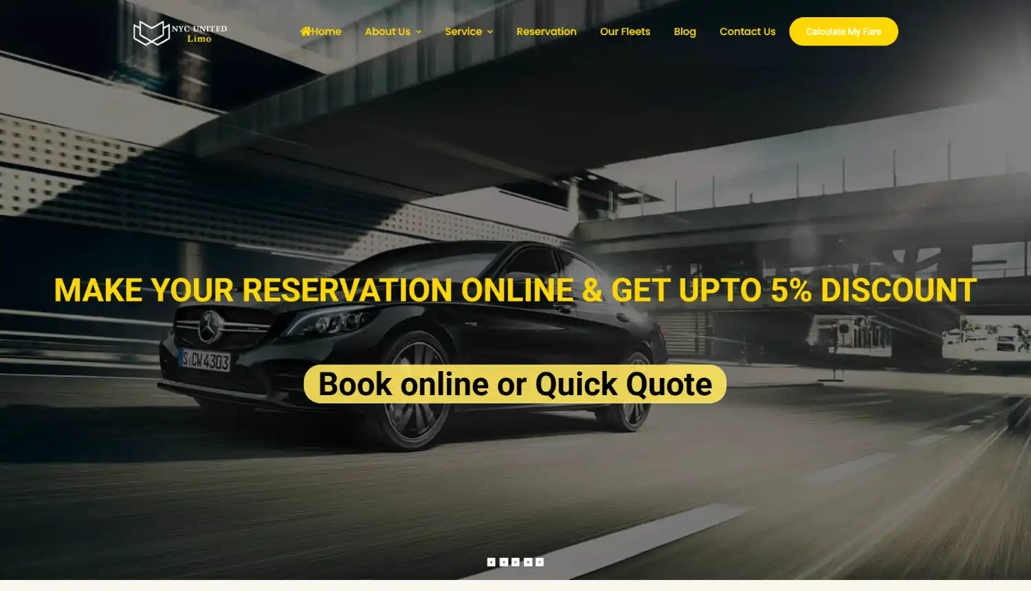 NYC United Limo website before the redesign